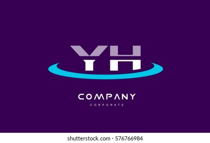 yh y h cyan magenta blue letter combination alphabet vector company logo icon sign design template 