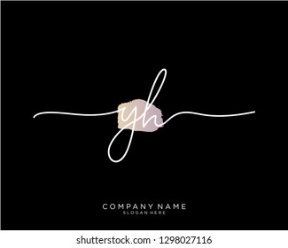 YH Y H Initial handwriting logo template