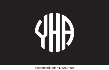 YHA Circle Emblem Abstract Monogram Letter Mark Vector Logo Template