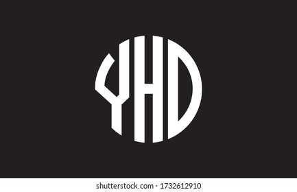 YHD Circle Emblem Abstract Monogram Letter Mark Vector Logo Template