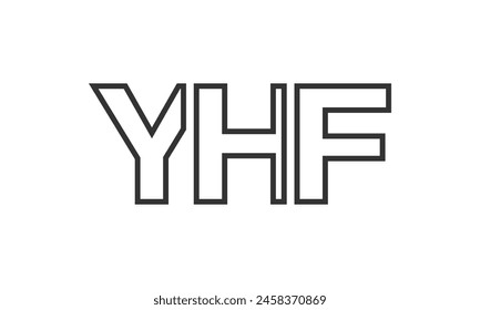 YHF logo design template with strong and modern bold text. Initial based vector logotype featuring simple and minimal typography. Trendy company identity ideal for businesses brand presence.