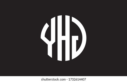 YHJ Circle Emblem Abstract Monogram Letter Mark Vector Logo Template