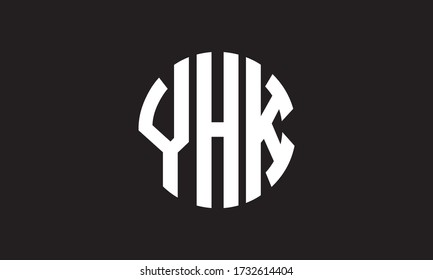 YHK Circle Emblem Abstract Monogram Letter Mark Vector Logo Template