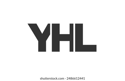 YHL logo design template with strong and modern bold text. Initial based vector logotype featuring simple and minimal typography. Trendy company identity ideal for businesses brand presence.