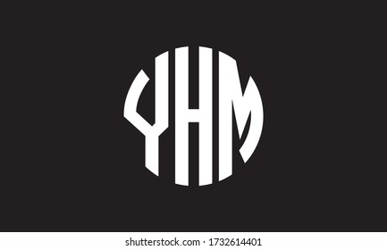 Plantilla de logotipo de marca vectorial de la letra monográfica del círculo de YHM