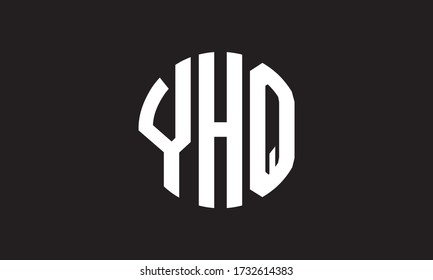 YHQ Circle Emblem Abstract Monogram Letter Mark Vector Logo Template