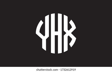 YHX Circle Emblem Abstract Monogram Letter Mark Vector Logo Template