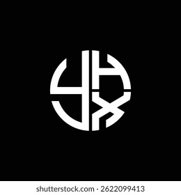 YHX logo YHX icono YHXvector YHX monograma YHXletter YHXminimalist YHX Circle YHXflat Diseño de logotipo abstracto plano moderno único.
