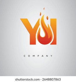 YI Creative Fire Letter Logo Design