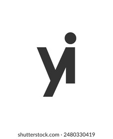 YI creative geometric initial based modern and minimal logo. Letter y i trendy fonts. Universal professional elegant techno vector design.