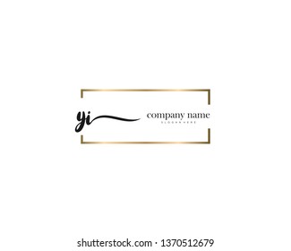 YI handwriting initial  logo vector