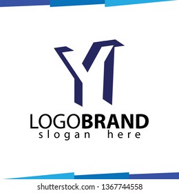 YI Initial Letter logo in negative space vector template
