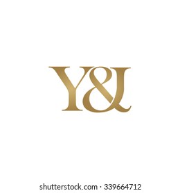 Y&I Initial logo. Ampersand monogram golden logo