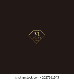 YI Logo inicial diamante de lujo ilustración de boda