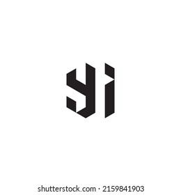 YI initial logo letters in high quality professional design that will print well across any print media