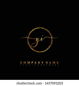 YI Initial luxury handwriting logo vector