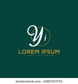 YI initial monogram for beauty and business logo