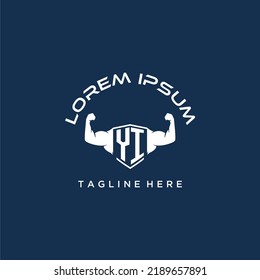 Monograma inicial YI para fitnes o logotipo de gimnasio con diseño de estilo creativo