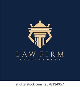 YI initial monogram logo for lawfirm vector design