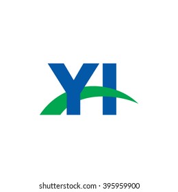 YI initial overlapping swoosh letter logo blue green