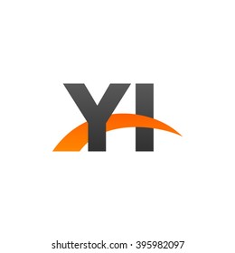 YI initial overlapping swoosh letter logo black orange