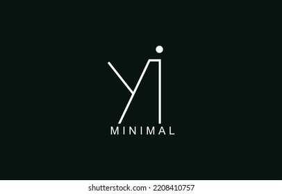 YI or IY Abstract initial monogram letter alphabet logo