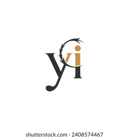 YI, IY, Abstract initial monogram letter alphabet logo design