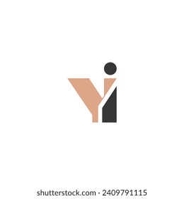 YI, IY, Abstract initial monogram letter alphabet logo design