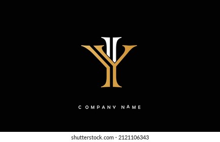 YI, IY Alphabets Letters Logo Monogram