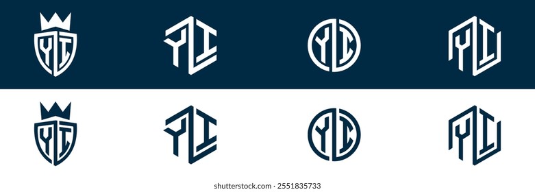 YI IY letra logotipo conjunto design