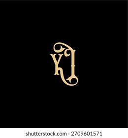 YI Brief anfängliches königliches Konzept Barock Stil Design Monogramm modernes Logo