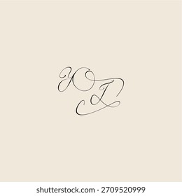 YI letra inicial real design minimalista estilo curva monograma elegante conceito logotipo