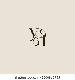 YI letter luxurious concept elegant wedding dynamic line monogram logo