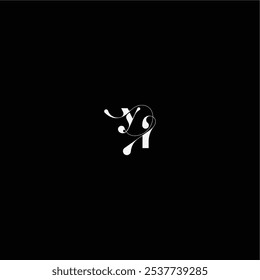 YI letter monogram style and elegant concept organic hairline logo wedding typography initial