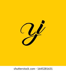 YI-Logo, entworfen mit Letter y und i in Vektorillustration-Format.