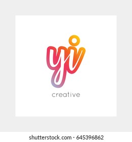 YI logo, vector. Useful as branding, app icon, alphabet combination, clip-art.
