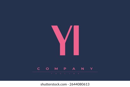 YI Modern Initials Logo Design. Branding logo with stylized initials showcasing bold design and modern aesthetic. Ideal for professional business branding or creative projects focusing on minimalistic
