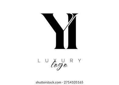 Logotipo de la tipografía del monograma de la letra de YI Serif para la identidad elegante de la marca de Premium