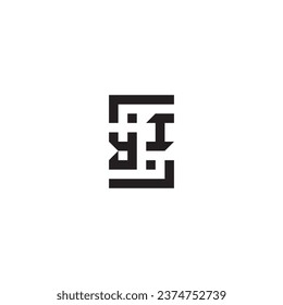 YI square concept retro logo in high quality professional design that will print well across any print media