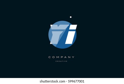 yi y i  blue circle dot big font alphabet company letter logo white design vector icon template 