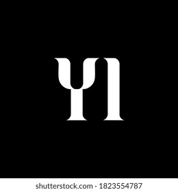 YI Y I letter logo design. Initial letter YI uppercase monogram logo white color. YI logo, Y I design. YI, Y I	