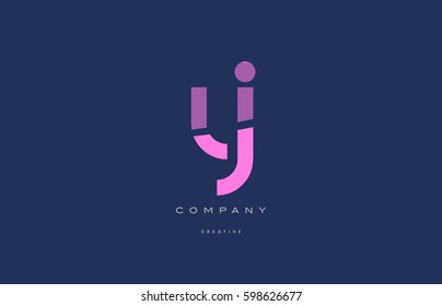 yi y i  pink blue pastel modern abstract alphabet company logo design vector icon template 