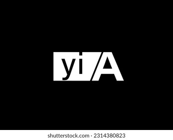 YIA Logo and Graphics design vector art, Icons isolated on black background