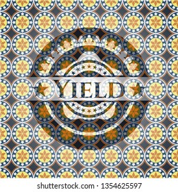 Yield arabic emblem. Arabesque decoration.