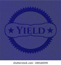 Yield badge with denim texture