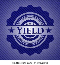 Yield badge with jean texture