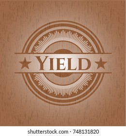 Yield badge with wooden background