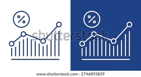 Yield Blue And White Icon Style Collection