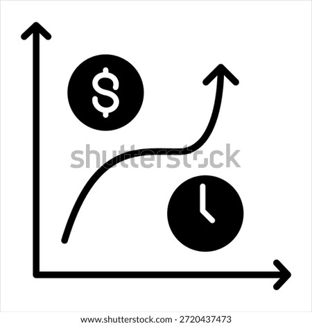 Yield Curve Glyph Icon Vector Illustration