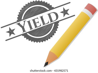 Yield drawn with pencil strokes